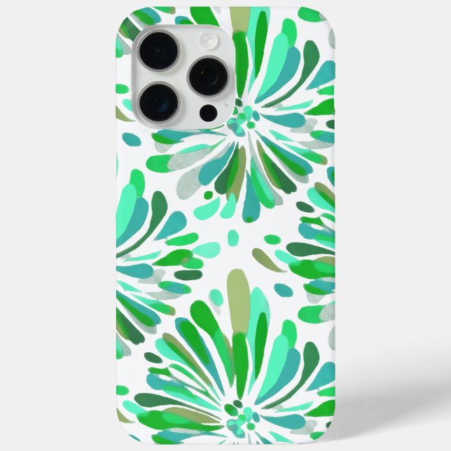 Green Blue Teal Chrysanthemum Case-Mate iPhone Case (Back)