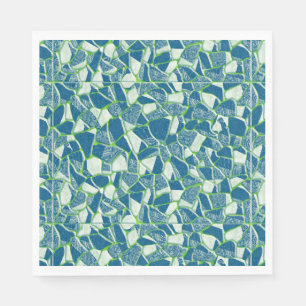Green Blue Turquoise Stained Glass Design Napkin