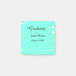 Green blue watercolor graduation add name year  post-it notes