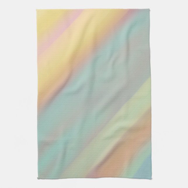 Green Blue Watercolor Pattern Tea Towel (Vertical)