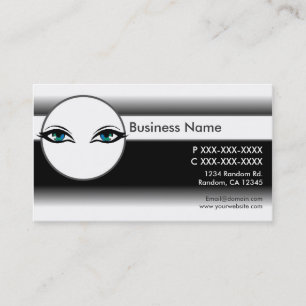 Green blue white custom eyes outline business card