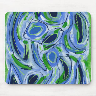 Green Blue White Mouse Pad