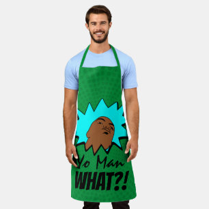 green blue Yo Man What You Want Mug Shot Comics Apron