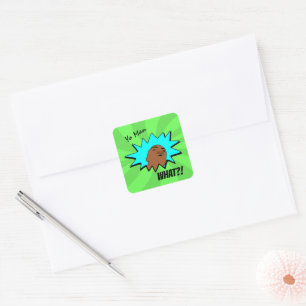 green blue Yo Man What You Want Mug Shot Comics Square Sticker