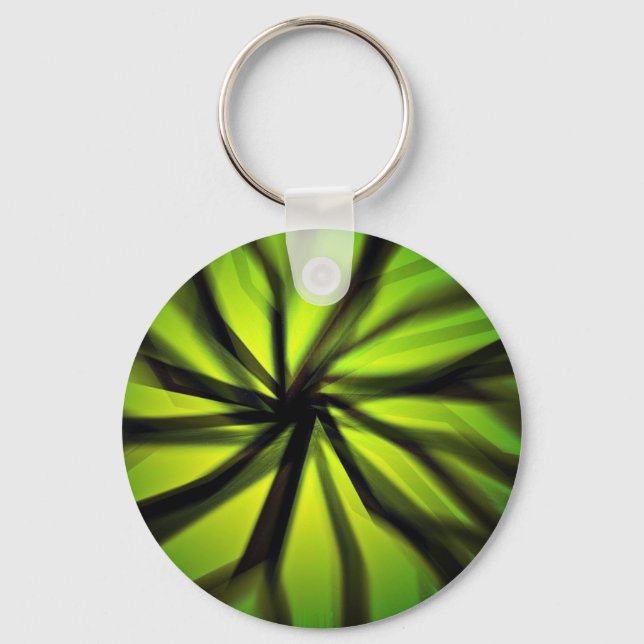 Green Blurred motion pattern Key Ring (Front)