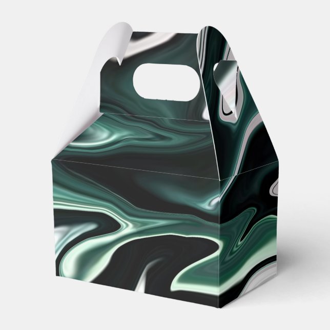 Green blurred pattern favour box (Front Side)