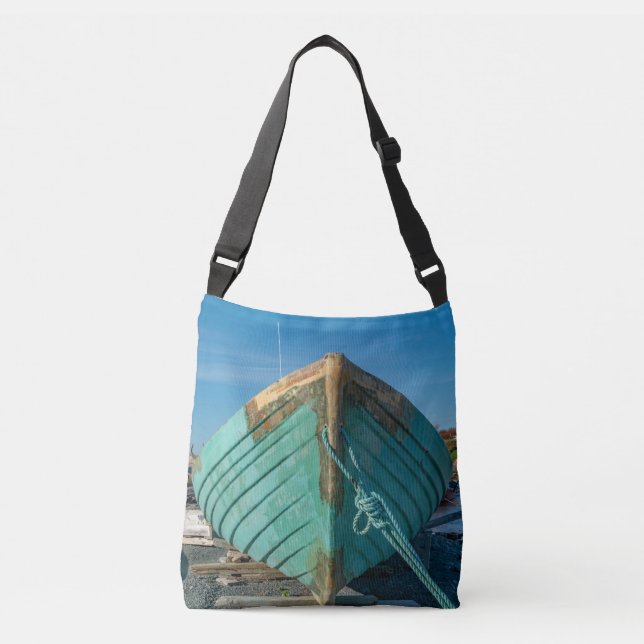 Green Boat Bow Crossover Tote (Front)