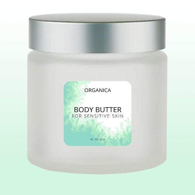Green Body Butter Labels For Sensitive Skin (Creator Uploaded)