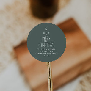 Green Boho A Very Merry Christmas Envelope Seals