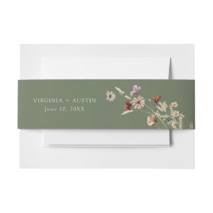 Green Boho Invitation Belly Band