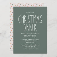 Green Boho Polka Dot Christmas Dinner