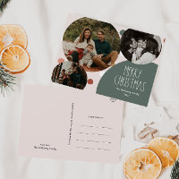 Green Boho Polka Dot Christmas Three Photo