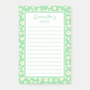 Green Boho Spring Daisies Post-it Notes