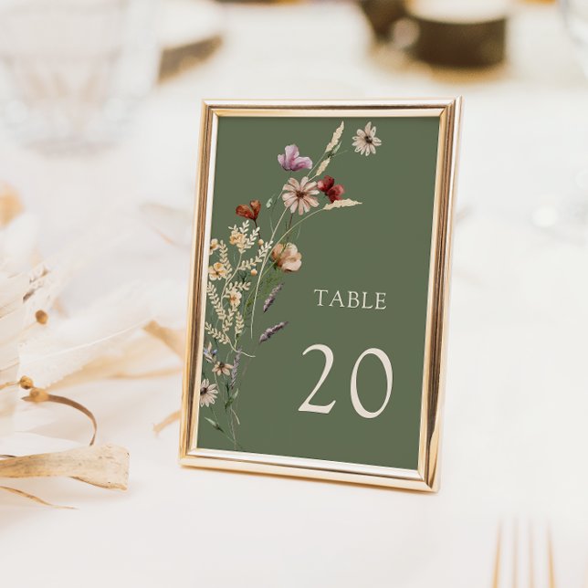 Green Boho Wedding Table Numbers (Creator Uploaded)