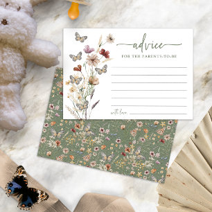 Green Boho Wildflower Advice Card