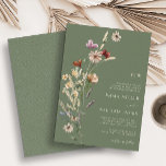 Green Boho Wildflowers Wedding Invitation<br><div class="desc">Sage Boho Wildflowers Wedding Invitation. This stylish & elegant monogrammed wedding invitation features gorgeous hand-painted watercolor wildflowers arranged as a lovely bouquet perfect for spring,  summer,  or fall weddings. Find matching items in the Sage Green Black Boho Wildflower Wedding Collection.</div>