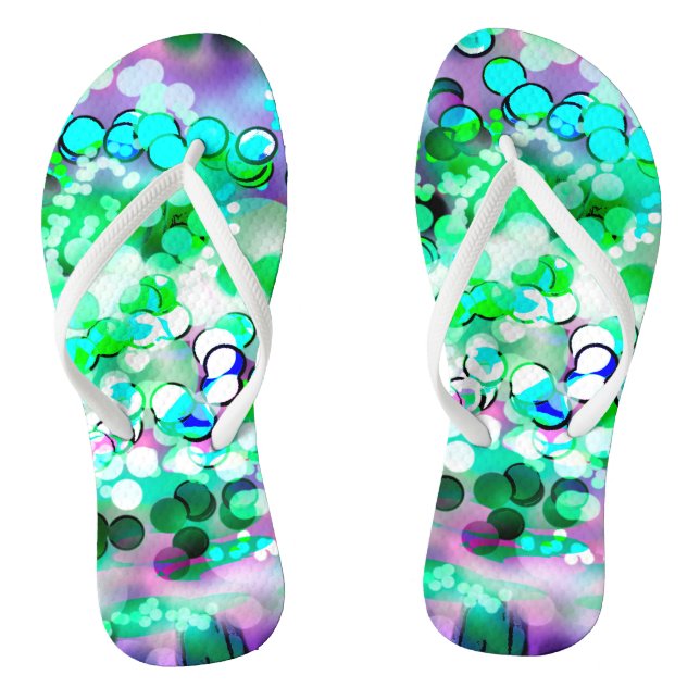Green Bokeh 92015 Remix Thongs (Footbed)