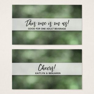 Green Bokeh Drink Tickets w/ Modern Handwriting