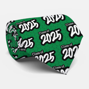 Green Bold Brush Class of 2025 Neck Tie