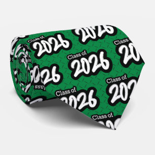 Green Bold Brush Class of 2026 Neck Tie