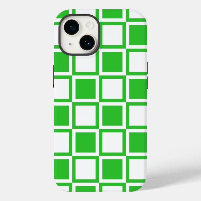 Green Bold Mod Squares Case-Mate iPhone Case (Back)