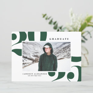 Green Bold Typography 2024 Photo Graduation Announcement
