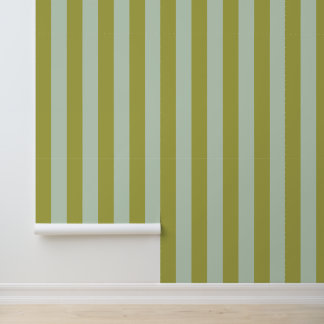 Green Bold Vertical Stripes Wallpaper