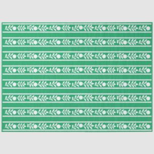 Green Bone Inlay Floral Border Decoupage Paper