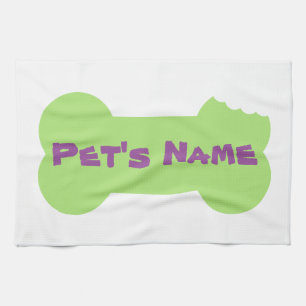 Green Bone personalised Dog Kitchen Towel