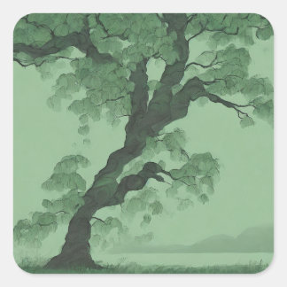 Green Bonsai Tree sticker