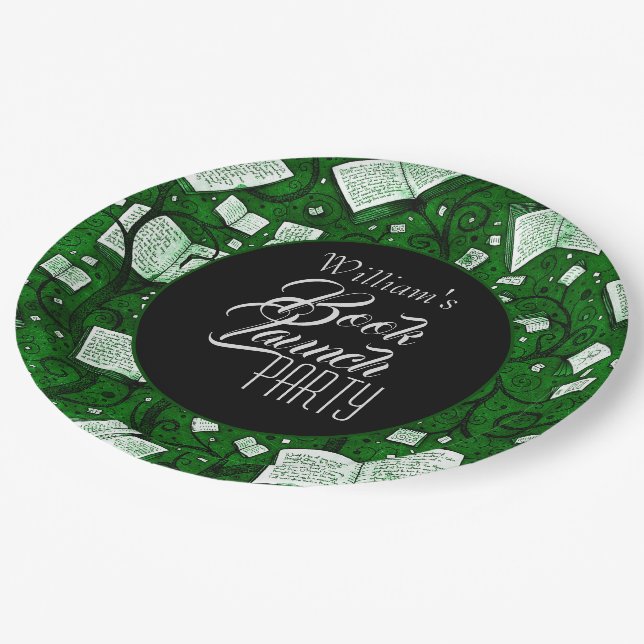 Green Book Launch Party Paper Plate (Angled)