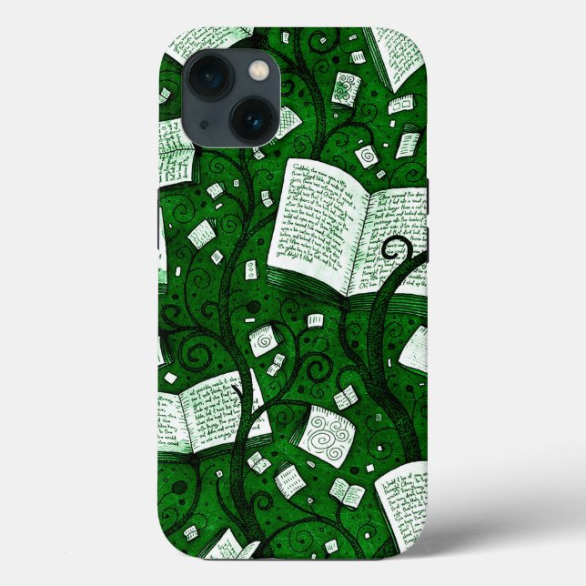 Green Books Background Case-Mate iPhone Case (Back)