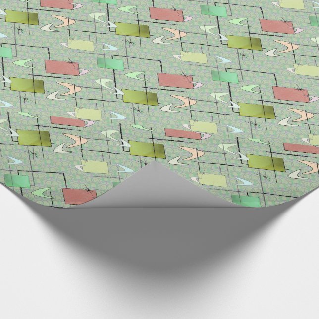 Green boomerangs with violet and pink wrapping paper (Corner)