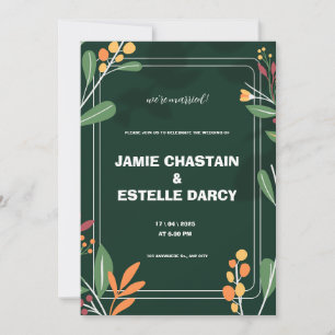 Green Bordered Wedding Invitation