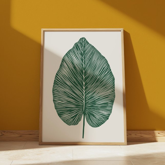 Green Botanical Banana Leaf Plant Lovers Boho Poster (Creator Uploaded)