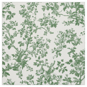Green Botanical Branch Pattern Fabric