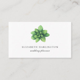 Green botanical card. Greenery minimalist. Simple Business Card