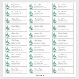 Green botanical guests address. Shipping labels