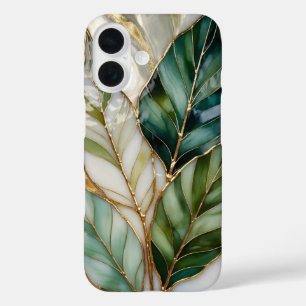 Green Botanical iPhone Case Luxury Leaf Design