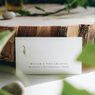 Green Botanical Modern Elegant Minimalist QR Business Card