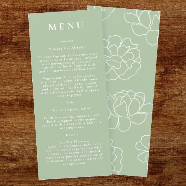 Green Botanical Modern Wedding Menu (Creator Uploaded)