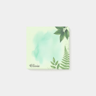 Green Botanical Personalised Sticky Notes