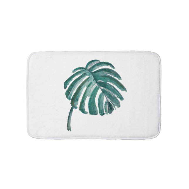 Green Botanical Tropical Bath Mat (Front)