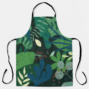 Green Botanical: Tropical Leaves Illustration Apron