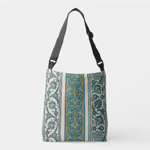 Green Botanical Vintage Persian Abstract Pattern  Crossbody Bag