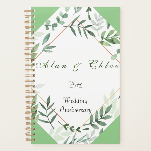 Green Botanical Wedding Anniversary Gift Planner (Front)