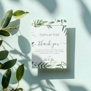 Green Botanical Wedding Thank You Table Card