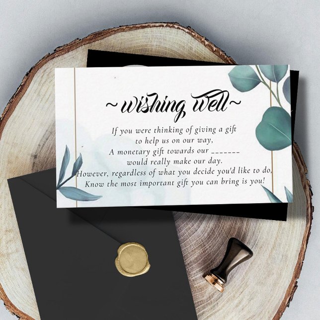 Green Botanical Wishing Well for Wedding Enclosure Card (Creator Uploaded)