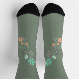 Green Botanical Woodlands Heritage Logo Socks