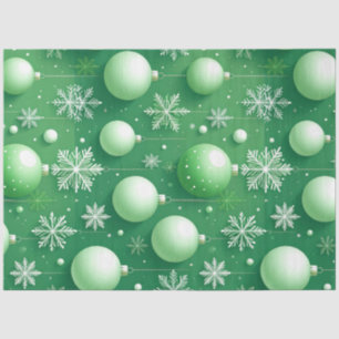 Green Boughs and Snowflakes Tissue Paper
